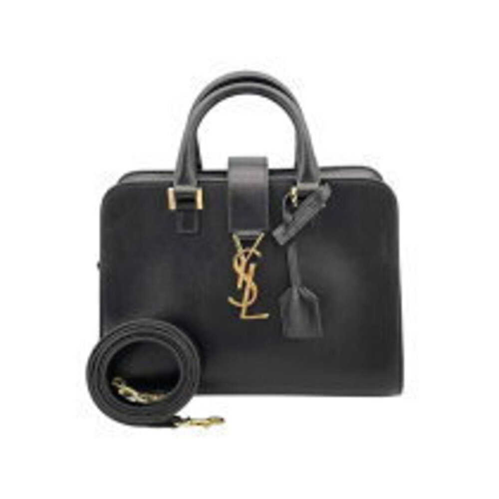 Saint Laurent Baby Cabas Black Leather Shoulder Bag